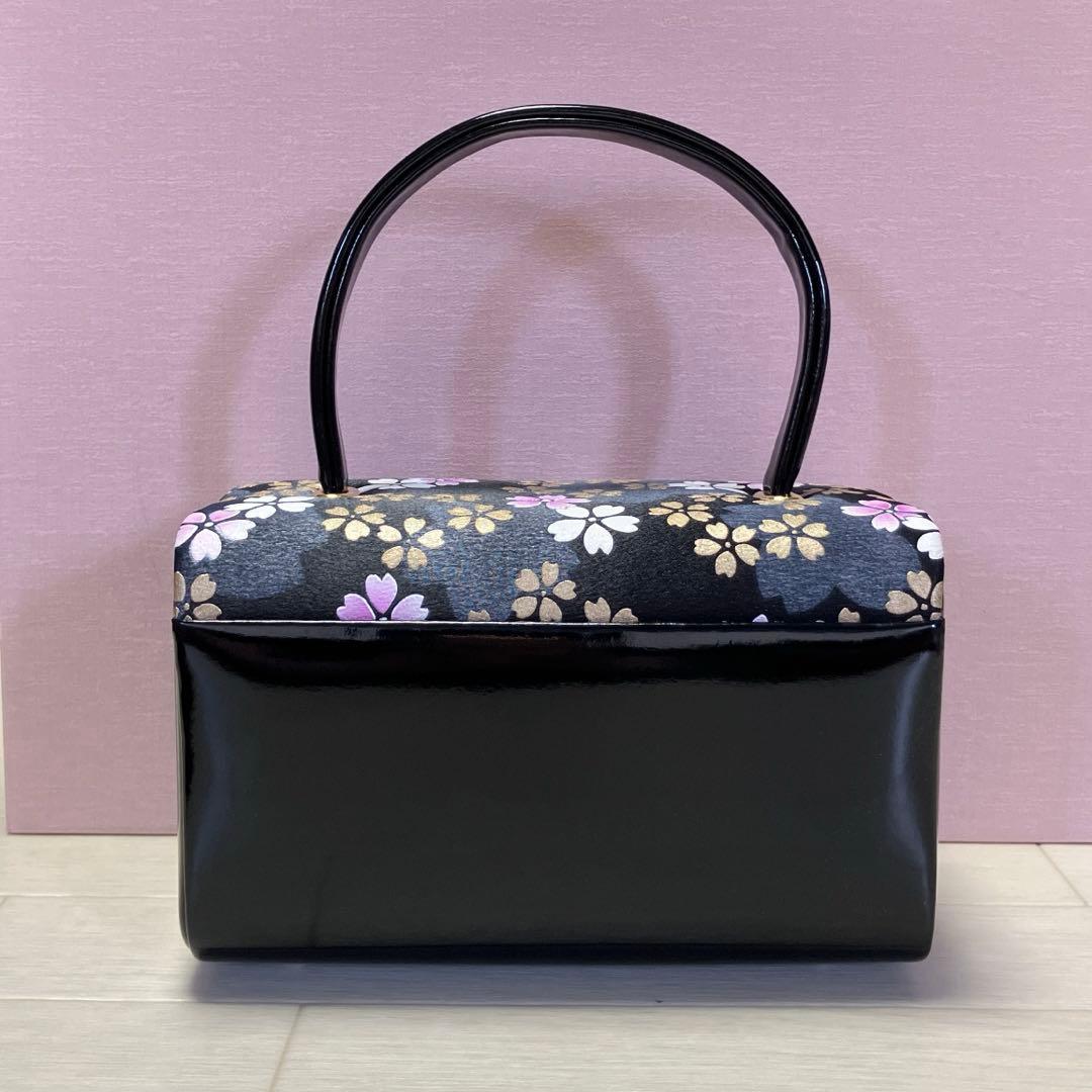 《未使用》草履バッグセット　舞桜　黒　成人式　24.5 箱付き