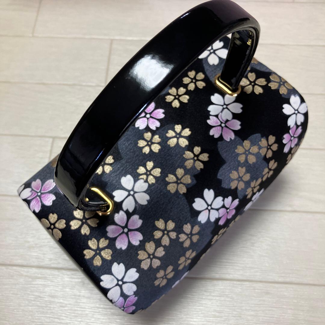 《未使用》草履バッグセット　舞桜　黒　成人式　24.5 箱付き