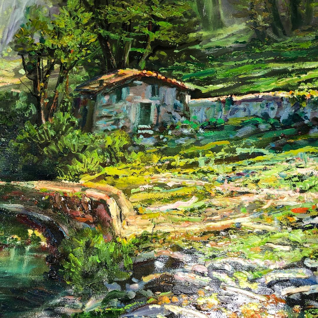 マリオ・ディ・マルティーノ 「古い橋」 油彩画 木枠無し キャンバスのみ