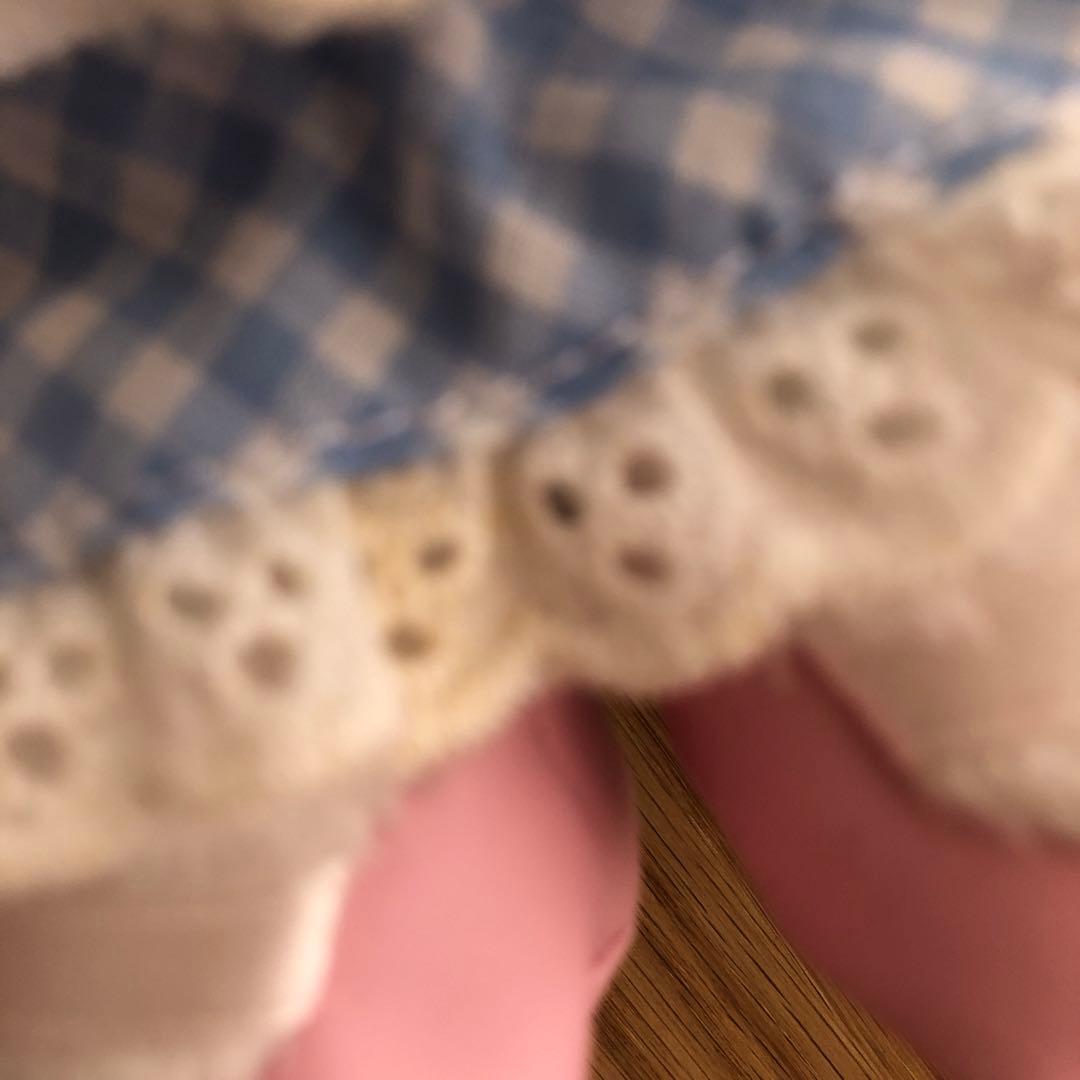 マイメロディ ぬいぐるみ おめかしシリーズ 水色ギンガムチェック タグ付き