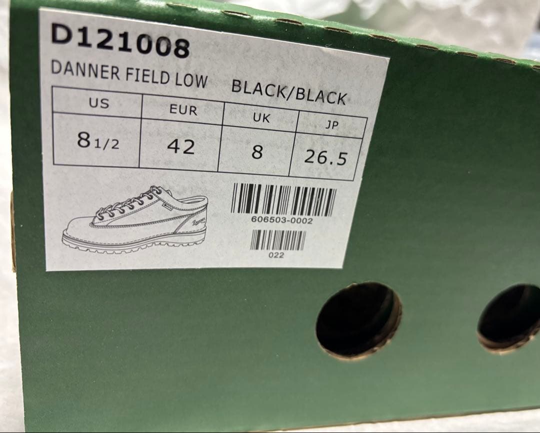 靴 DANNER FIELD LOW BLACK 26.5cm