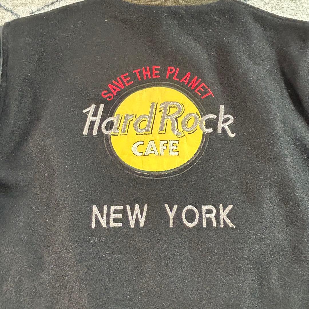 USA製】90s 希少 ハードロックカフェ スタジャン 刺繍 ニューヨーク L