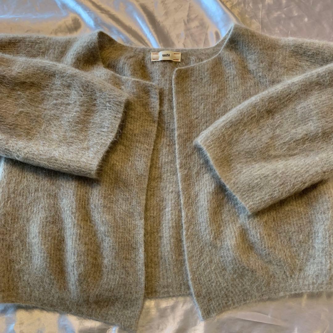 unfil グレー モヘアカーディガン 長袖 - メルカリ