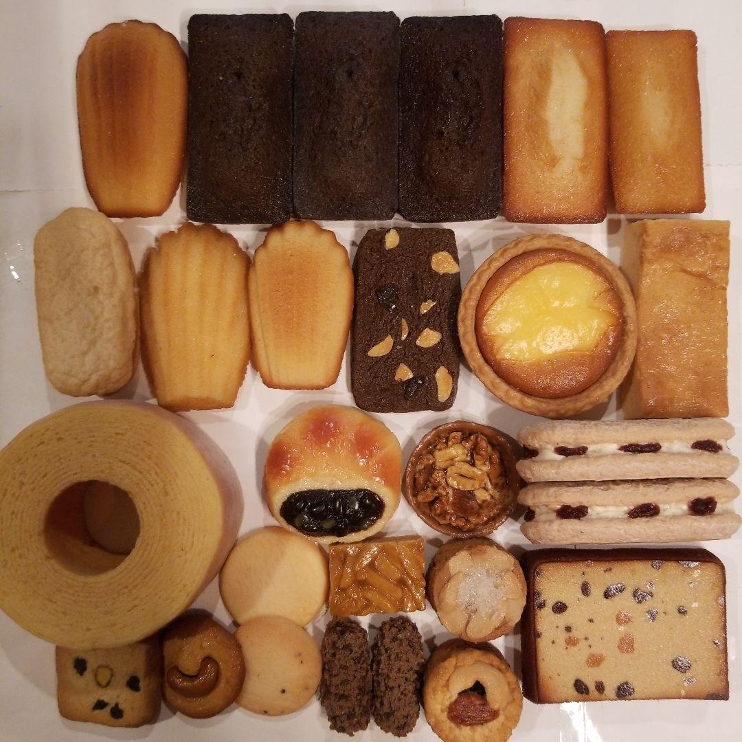 食品サンプル洋菓子27点 バームクーヘン マドレーヌ フィナンシェ クッキー等 フィナンシェ マドレーヌ スティックワッフル バタークッキー スイーツ