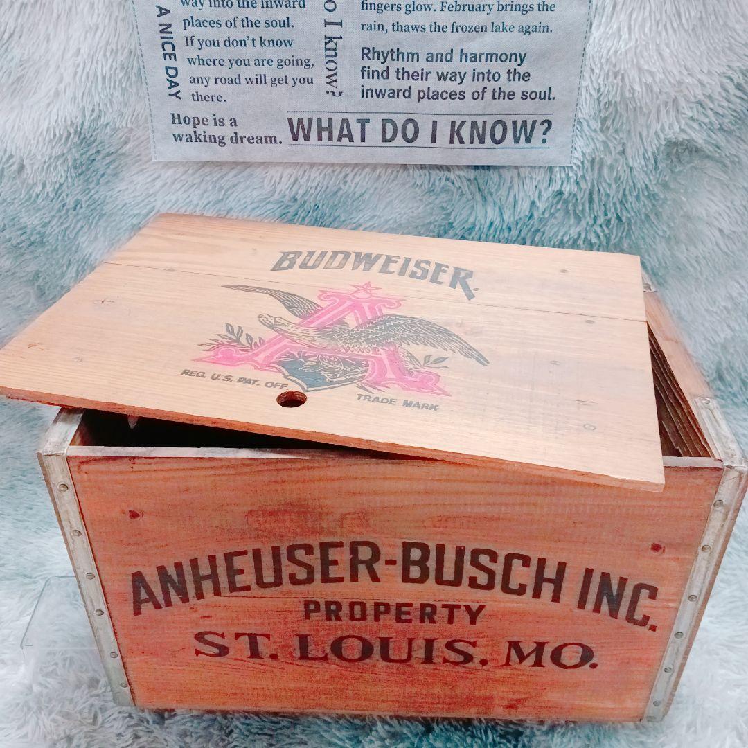 ❤️Budweiser❤️ヴィンテージ✨木箱 Anheuser-Busch 限定 Vintage 1976 Budweiser Anheuser Busch Centennial Wooden Beer Crate