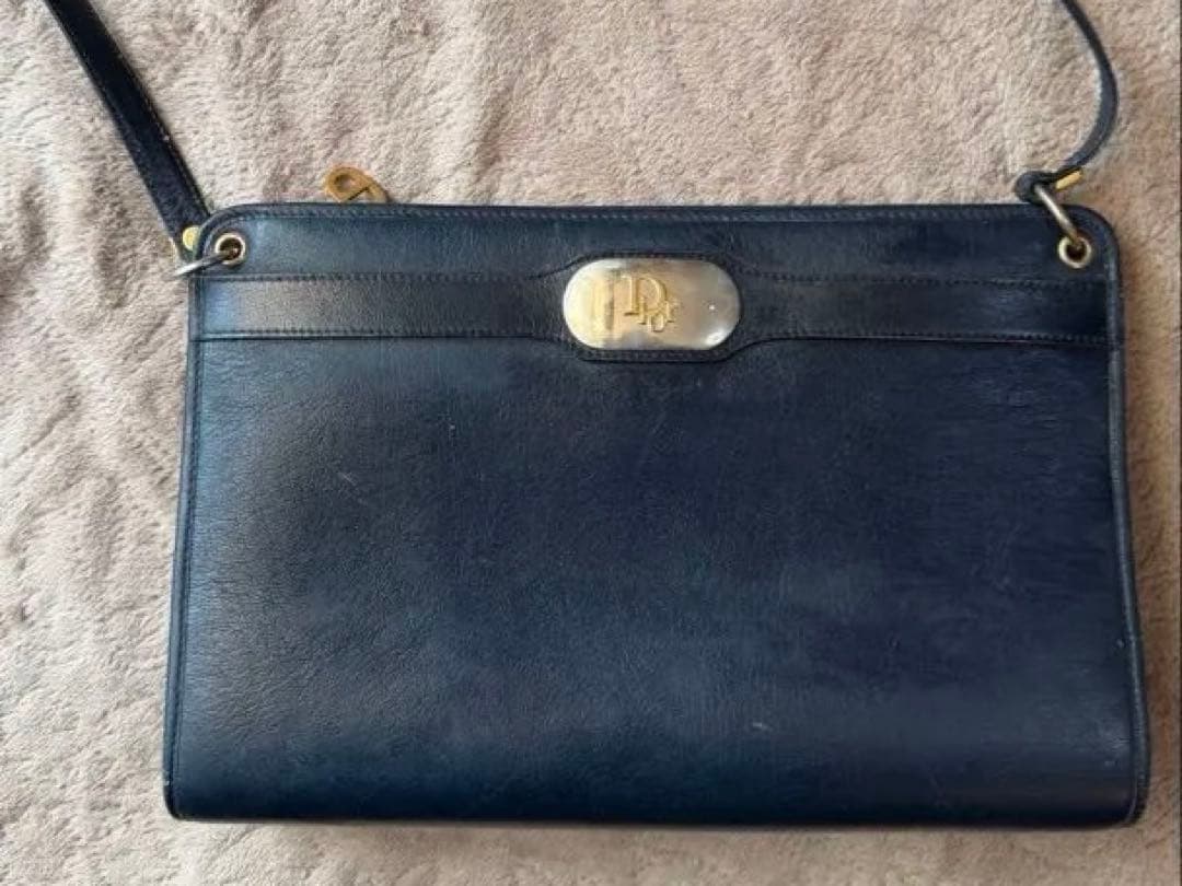 クリスチャン ディオール Christian Dior レザー ショルダーバッグ クリスチャンディオール レザーショルダーバッグ ゴールド金具 サドル