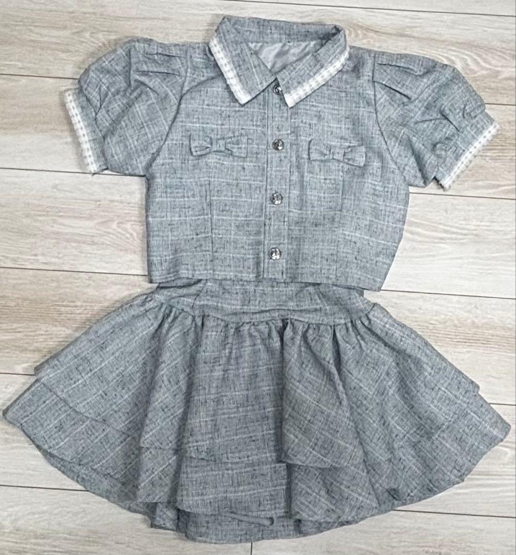 evelyn 】エブリン リボンツイードセットアップ アイスブルー - メルカリ