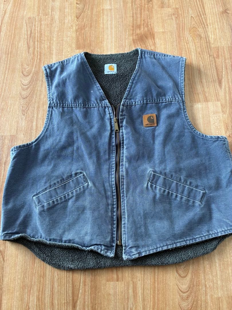 Carhartt 90s XLダックベストネイビー　鬼フェード 00's~ “Carhartt” Duck Vest SIZE L NAVY 00年代 カーハート ダック