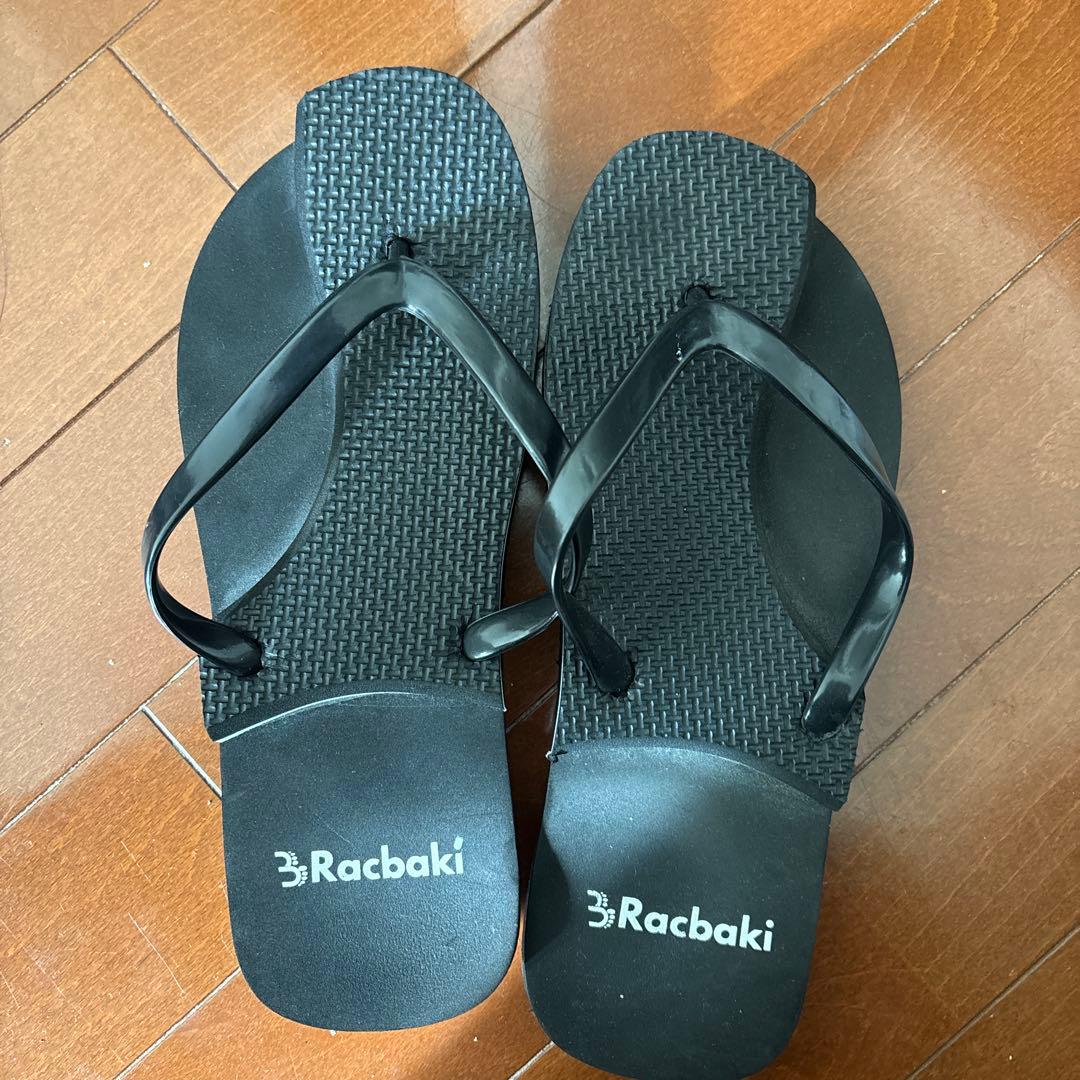 Racbaki ラクバキ ブラック フリップフロップサンダル - メルカリ