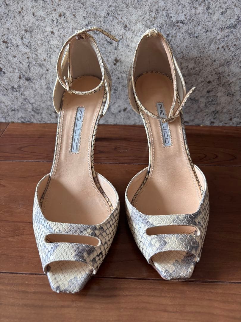 PELLICO ペリーコ パイソン サンダル 38 8cmヒール 美脚 - メルカリ