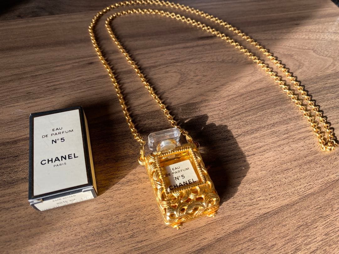 美品 シャネル No.5 香水 ネックレス パフュームボトル ヴィンテージ