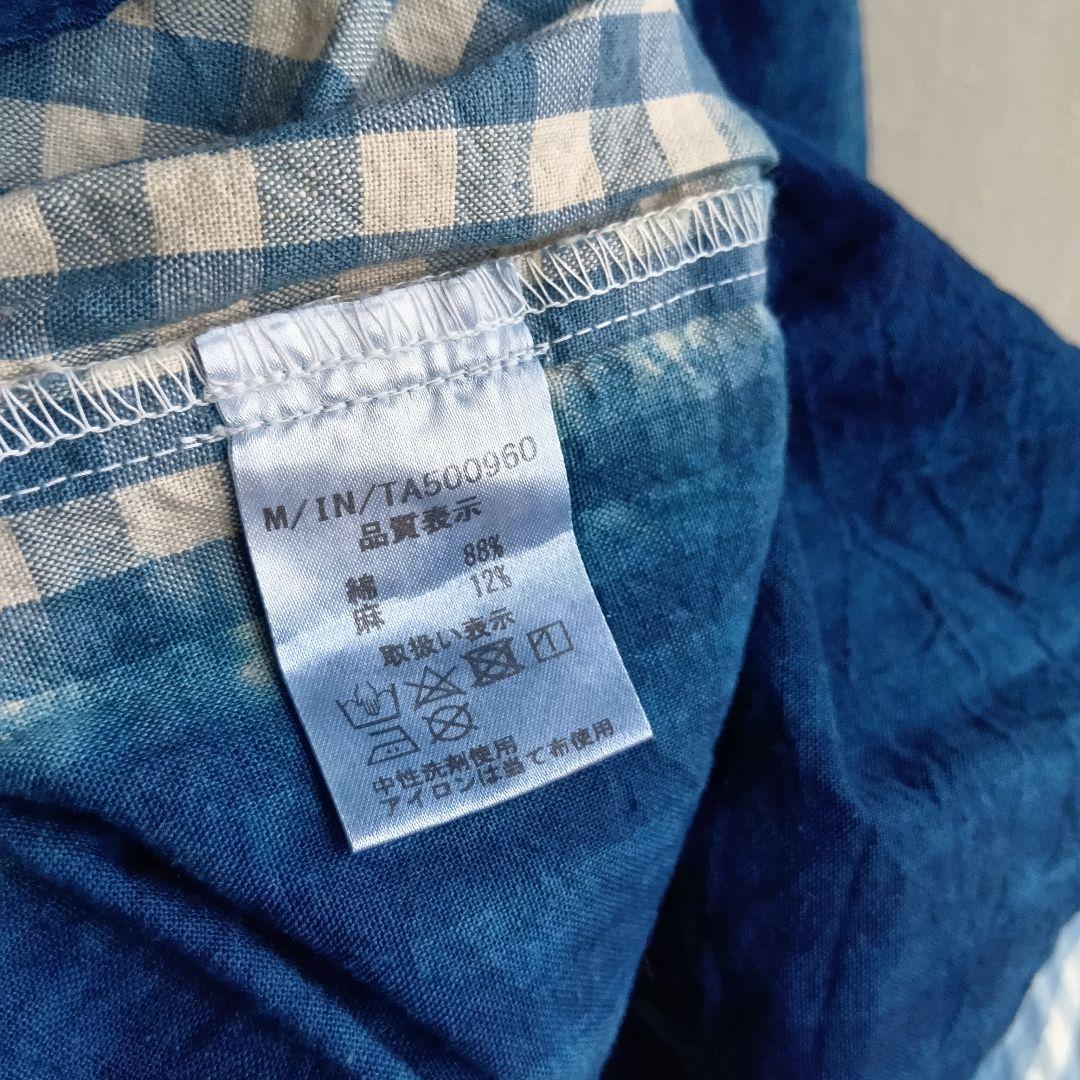 イチアンティークス 日本製 インディゴ染めシャツ チェック - メルカリ