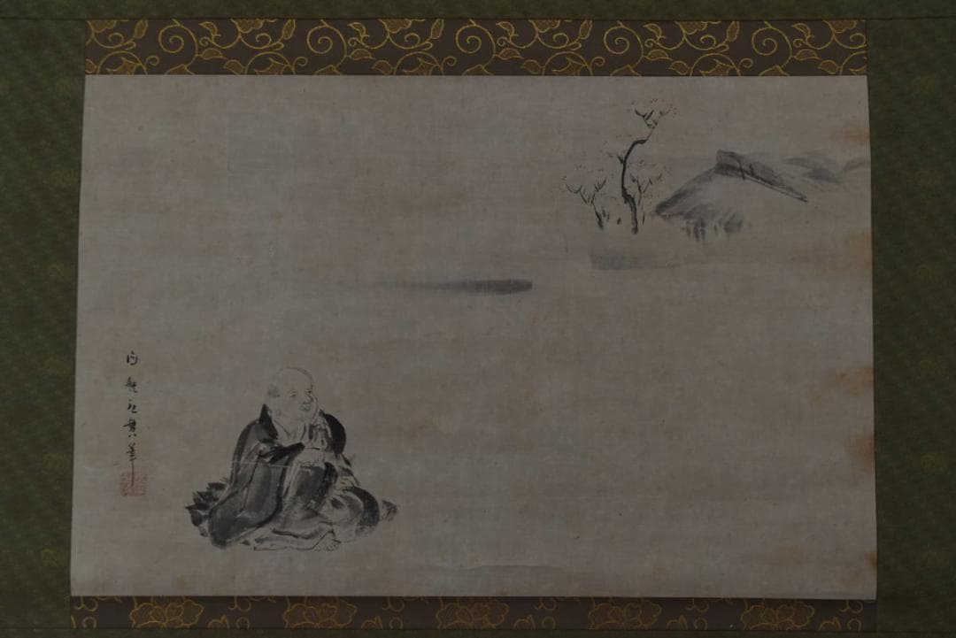 真作】住吉弘貫/和尚図/横物/掛軸/名家伝来/AA-71