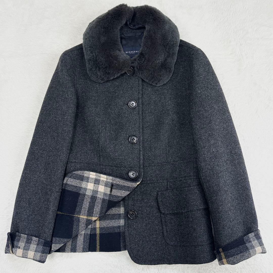 極美品✨バーバリーロンドン コート ショート カシミヤ混 ファー