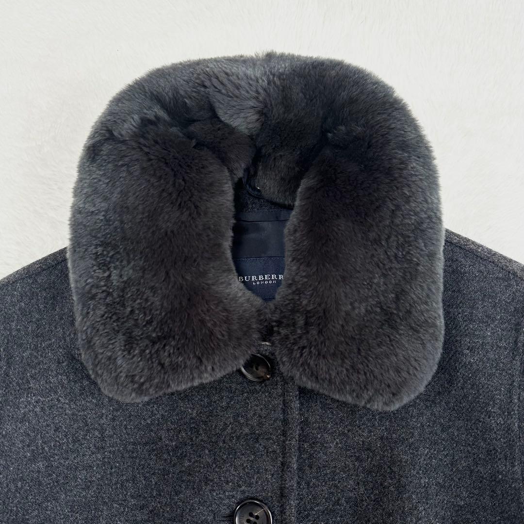 極美品✨バーバリーロンドン コート ショート カシミヤ混 ファー