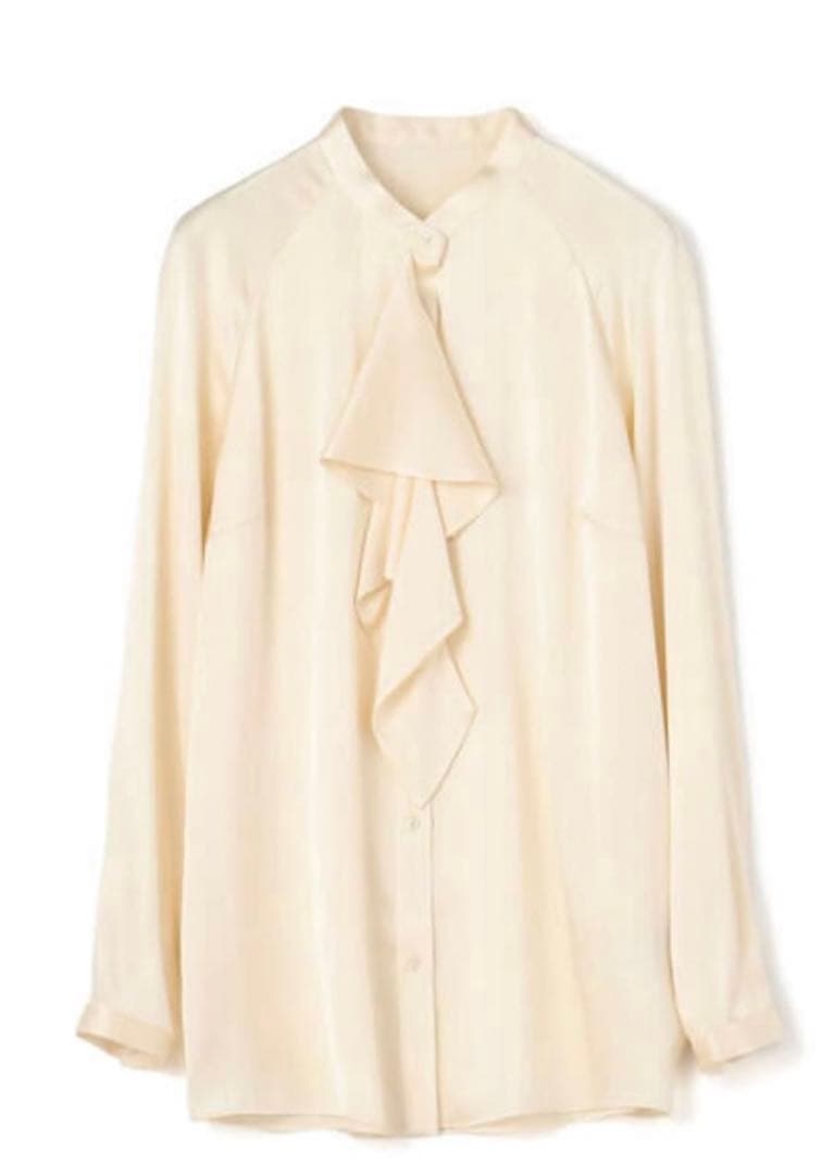 《美品》トゥモローランドコレクション　シルクサテン　ボウタイブラウス　3.3万