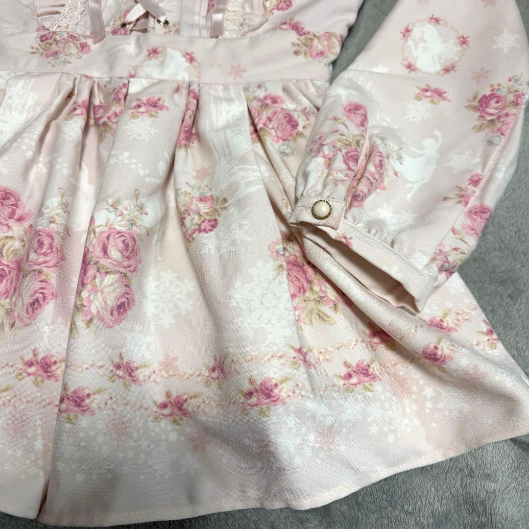 LIZLISA リズリサ 花柄 バラ ジャンスカ レース 姫系 リボン フレア