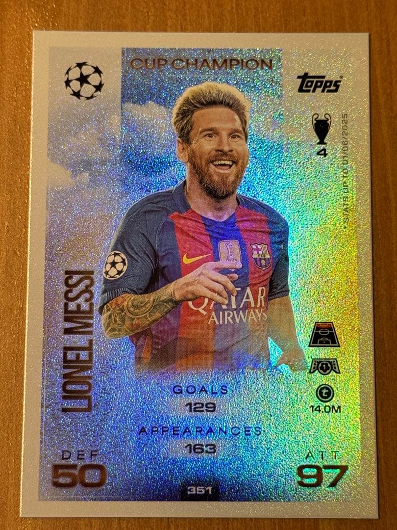 リオネル・メッシ Topps Match Attax Cup Champion - メルカリ