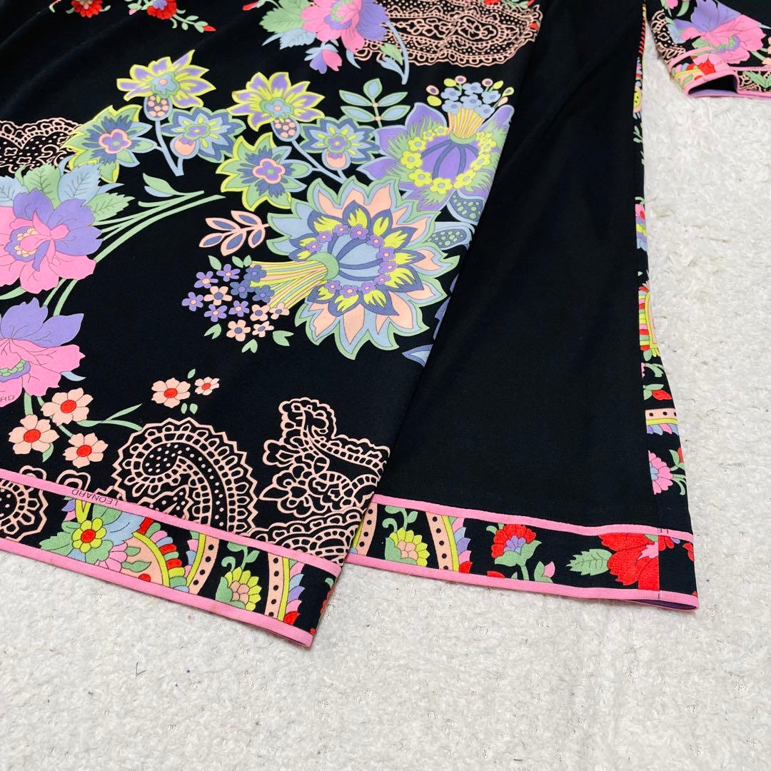 新品同様♡大きいサイズ✨レオナール カンカン ワンピース 花柄 トリム