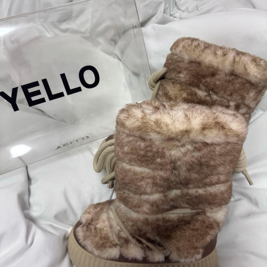 yellowファーブーツ M - メルカリ