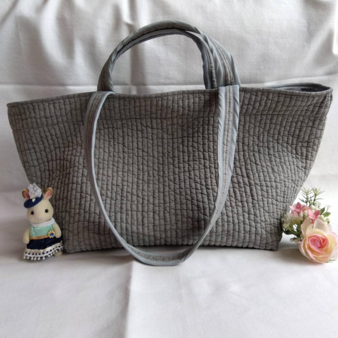 底板ヌビ マグネット☆トートバッグWハンドル☆ ダークグレー ヌビバッグ