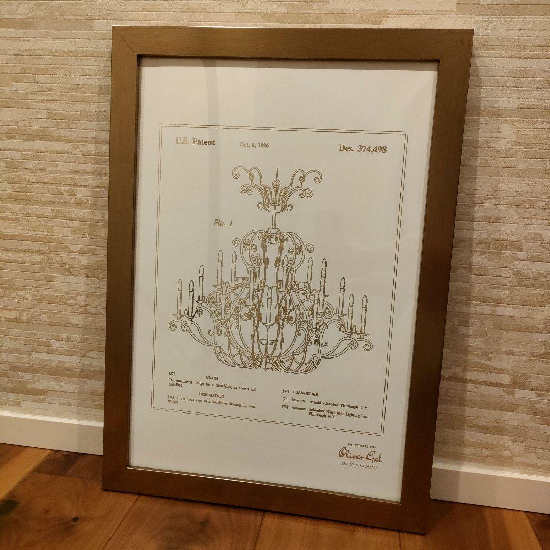 【限定品】オリバーガル Chandelier 1996 ブループリント金箔アート 限定品】オリバーガル Chandelier 1996 ブループリント金箔アート
