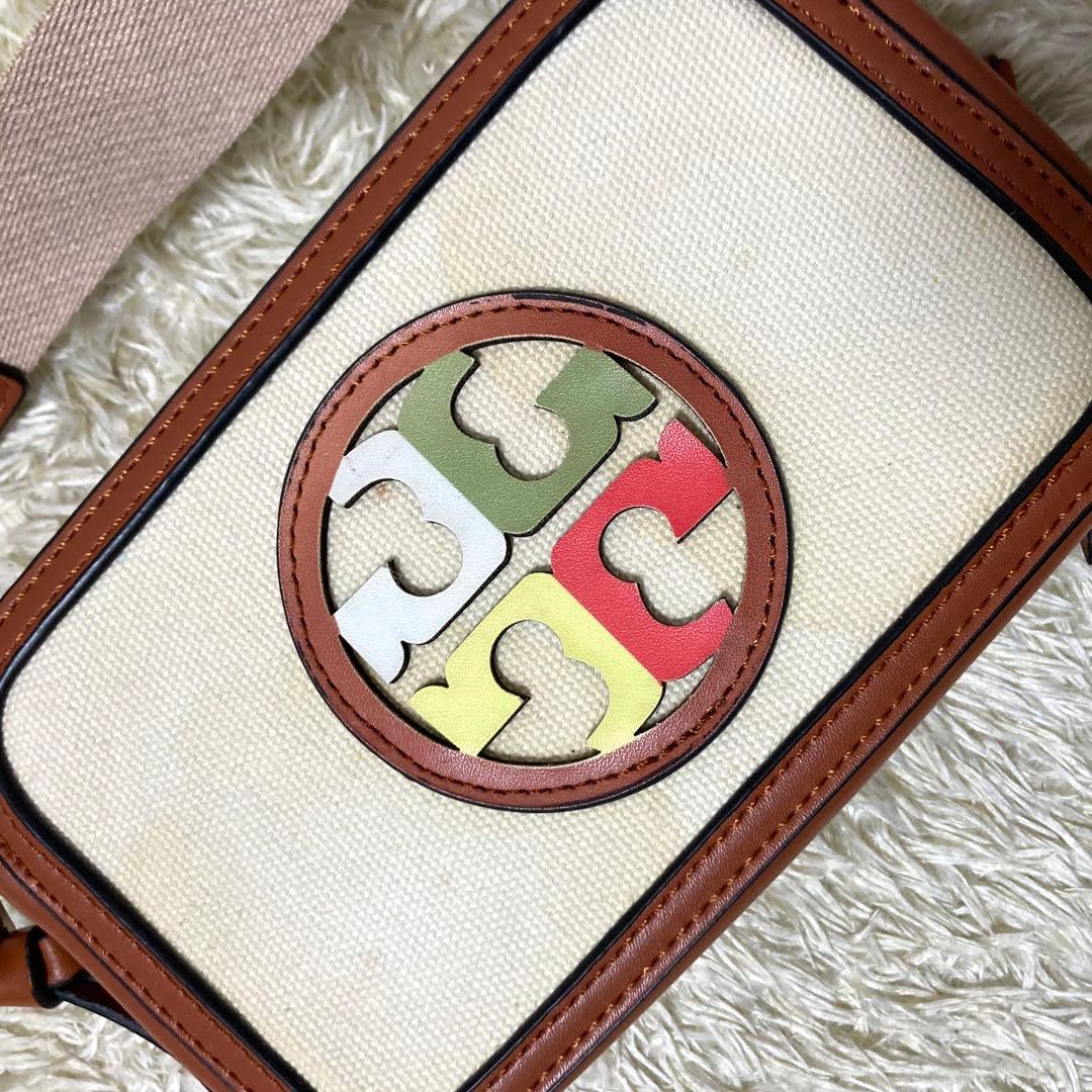 極美品】トリーバーチ フレミング ショルダーバッグ レザー キャンバス