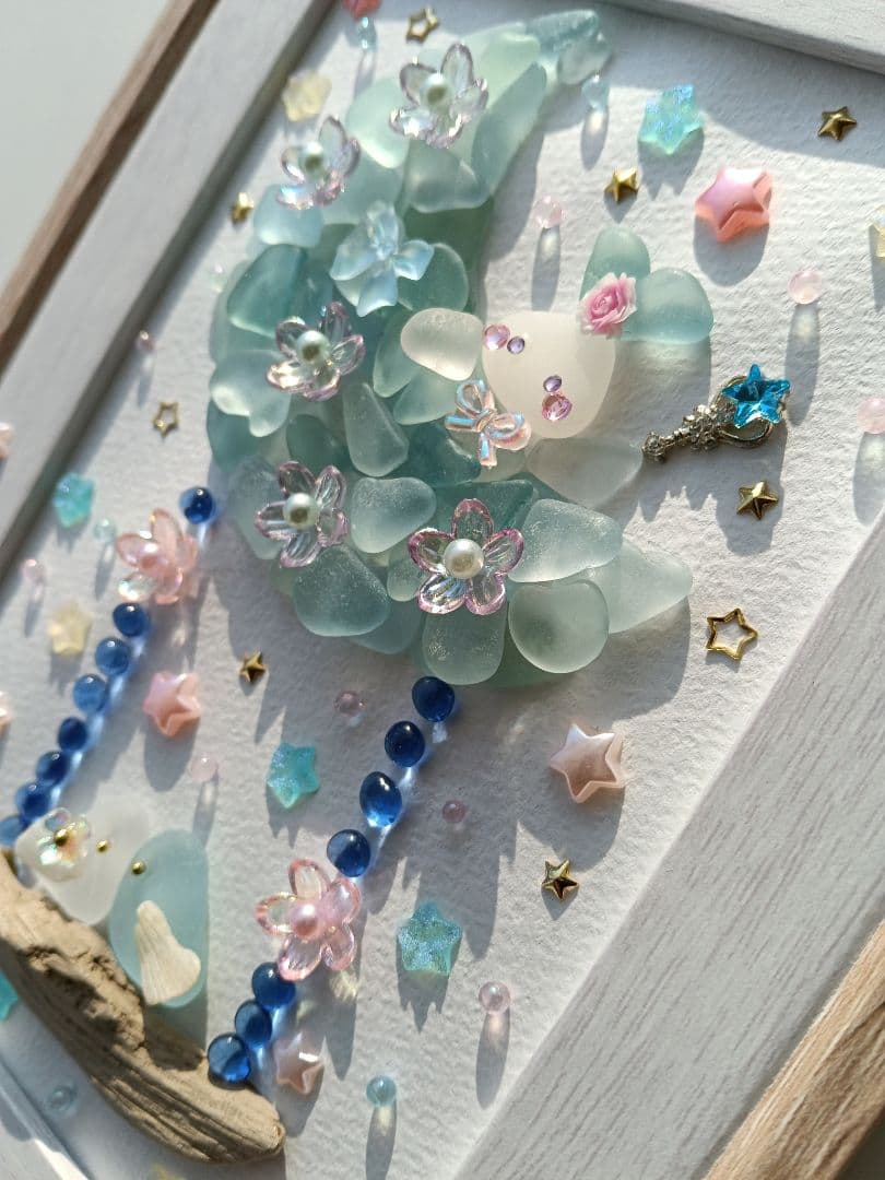 ❤️感謝価格❤️月うさぎに願いを❤️小鳥❤️うさぎ❤️シーグラス