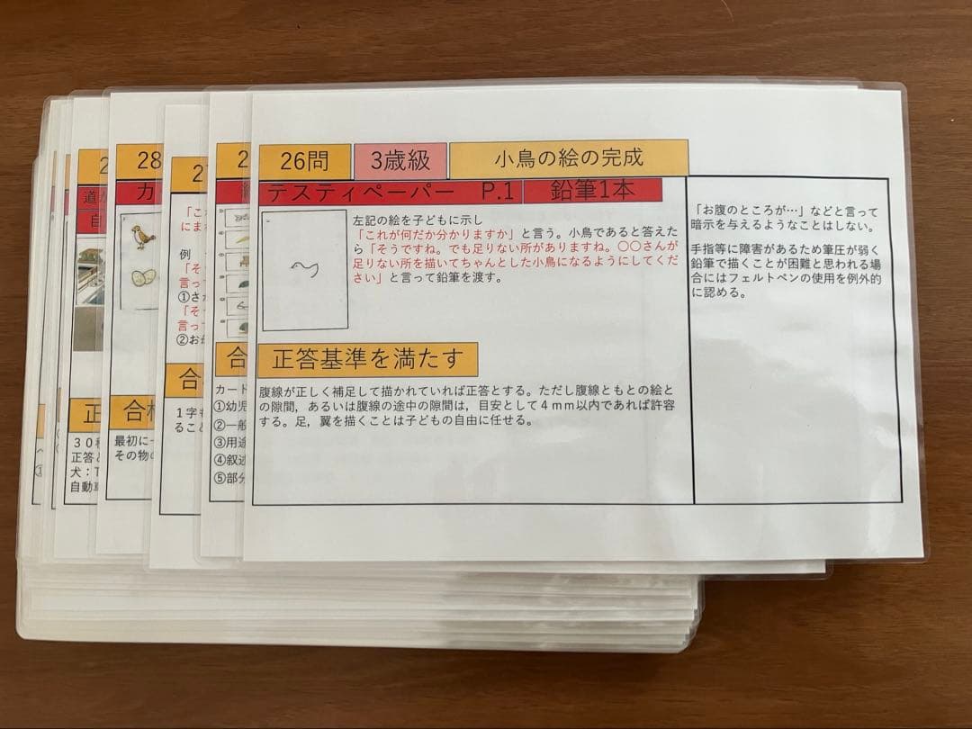 田中ビネー知能検査V 検査進行シート3歳級〜12歳級セット - メルカリ