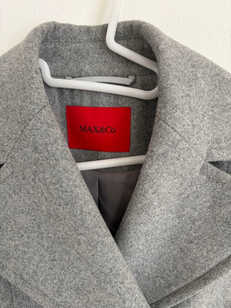 Max & Coグレー ウール ピーコート ダブルブレスト - ジャケット
