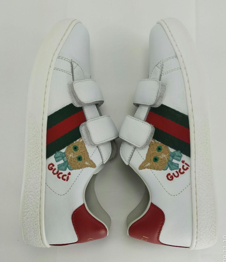 i*♡様 美品　GUCCHI グッチ　キッズ　スニーカー シェリーライン　猫　3 GUCCI - グッチ GUCCI 猫 シェリーライン キャット 靴 シューズ