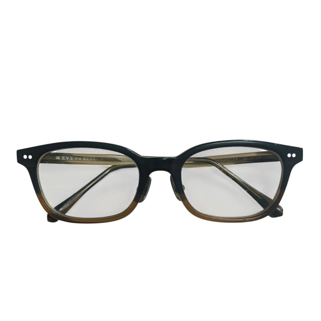 EVE un BLUE メガネ ウェリントン フレーム ブラウン 度ありBelanja di