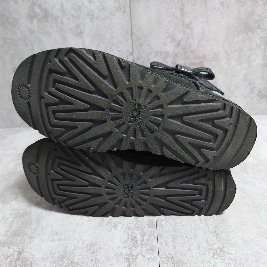 美品 UGG ムートンブーツ サイドリボン ハワイ限定モデル 24cm 黒