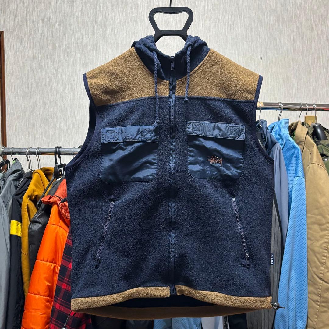 Stussy OUTDOOR ステューシー フリース ベスト L ネイビー