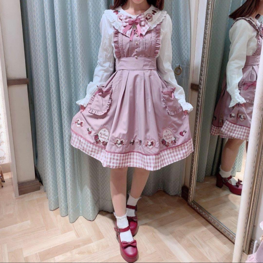 Amavel いちごジャンスカ ブラウス ワンピース ロリータ ゴスロリ