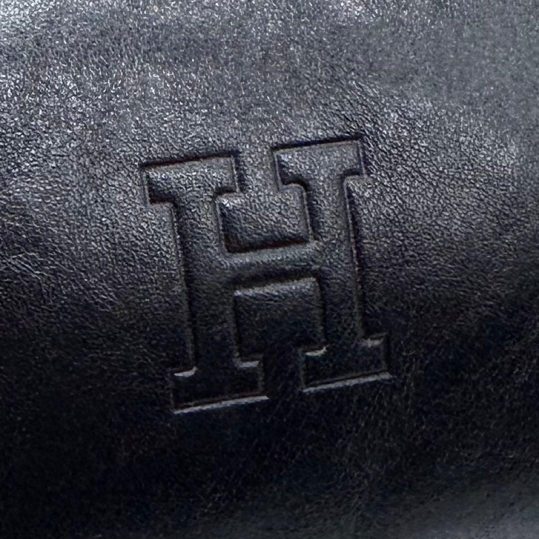 良品✨HIROFU ヒロフ オールレザーワンショルダーバッグ 筒型 Hロゴ 黒