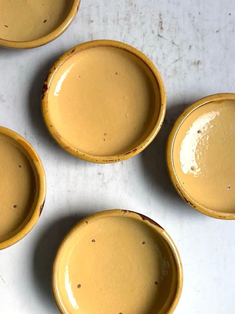 763 骨董 アンティーク 布志名焼 ガレナ釉皿 5点 民芸 柳宗悦 美品