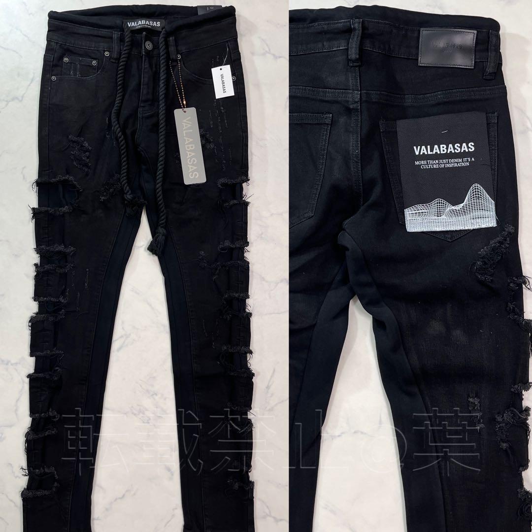 専用】新品未使用 valabasas サイドクラッシュロープデニム 黒 29