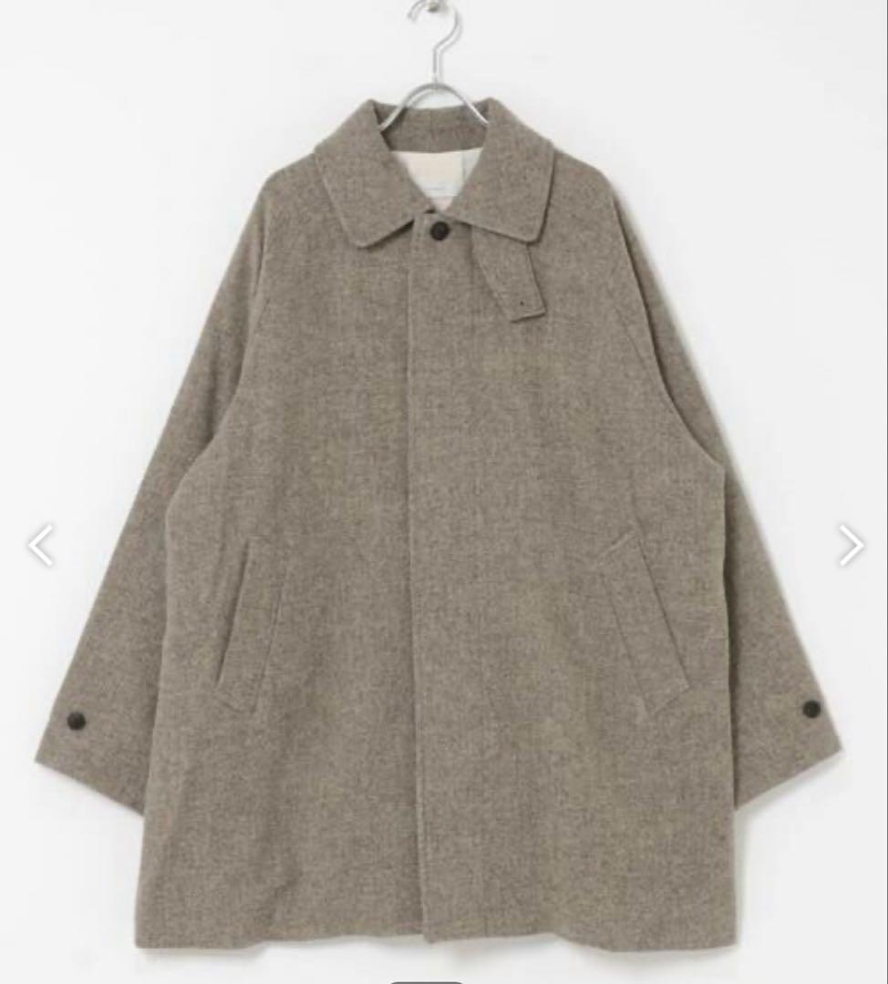 新品タグ付 かぐれ ヘリンボンウールショートコート ベージュ 今季完売