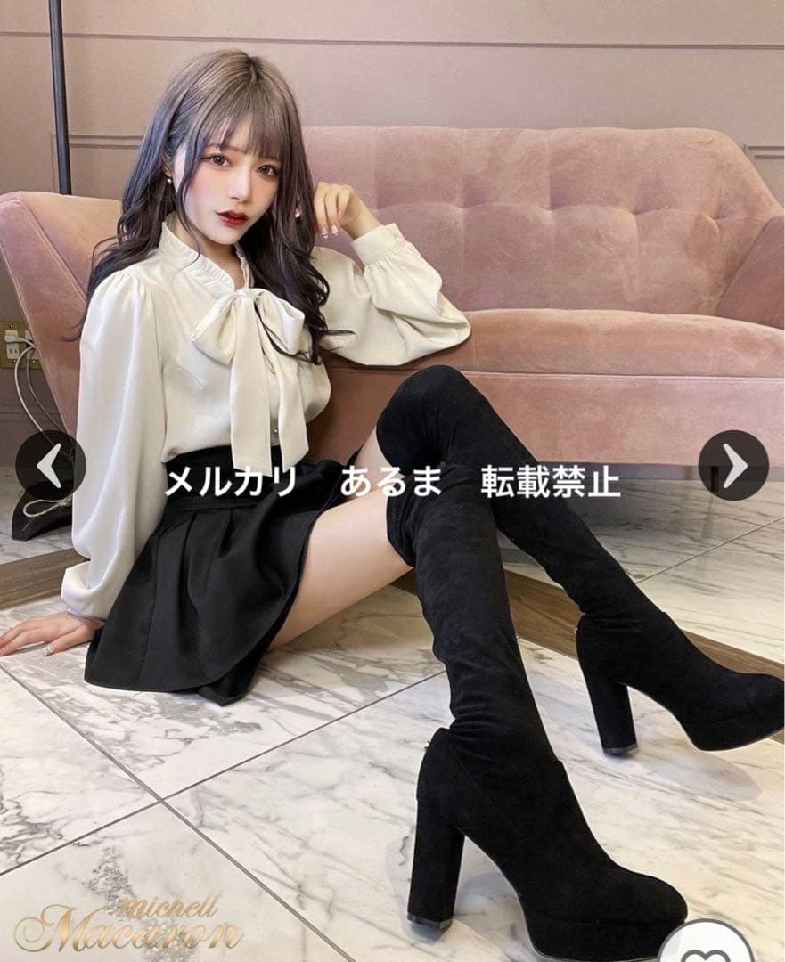 新品未使用 ミシェルマカロン 超美脚ニーハイブーツ ロングブーツ L