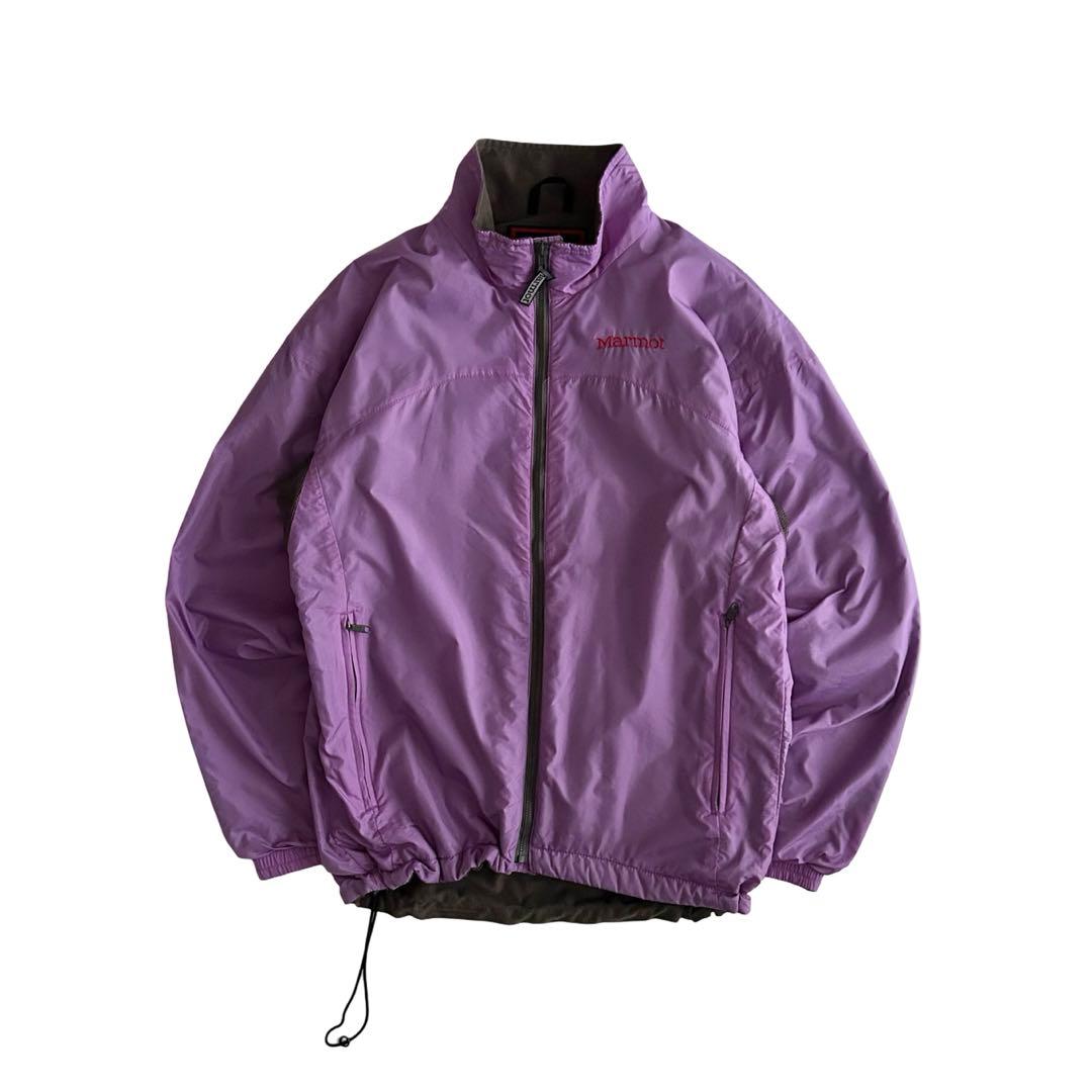 【希少】90s Marmot 裏フリース ナイロントラックジャケット 短丈 希少】90s Marmot 裏フリース ナイロントラックジャケット 短丈M