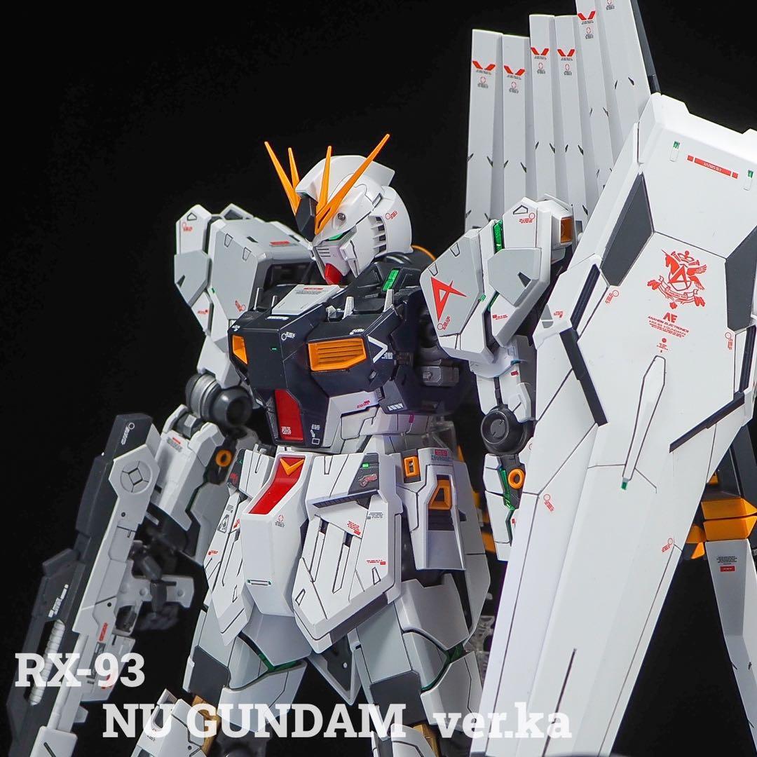 mg νガンダム ver.ka 全塗装 完成品 筋彫り マスキング 発光など