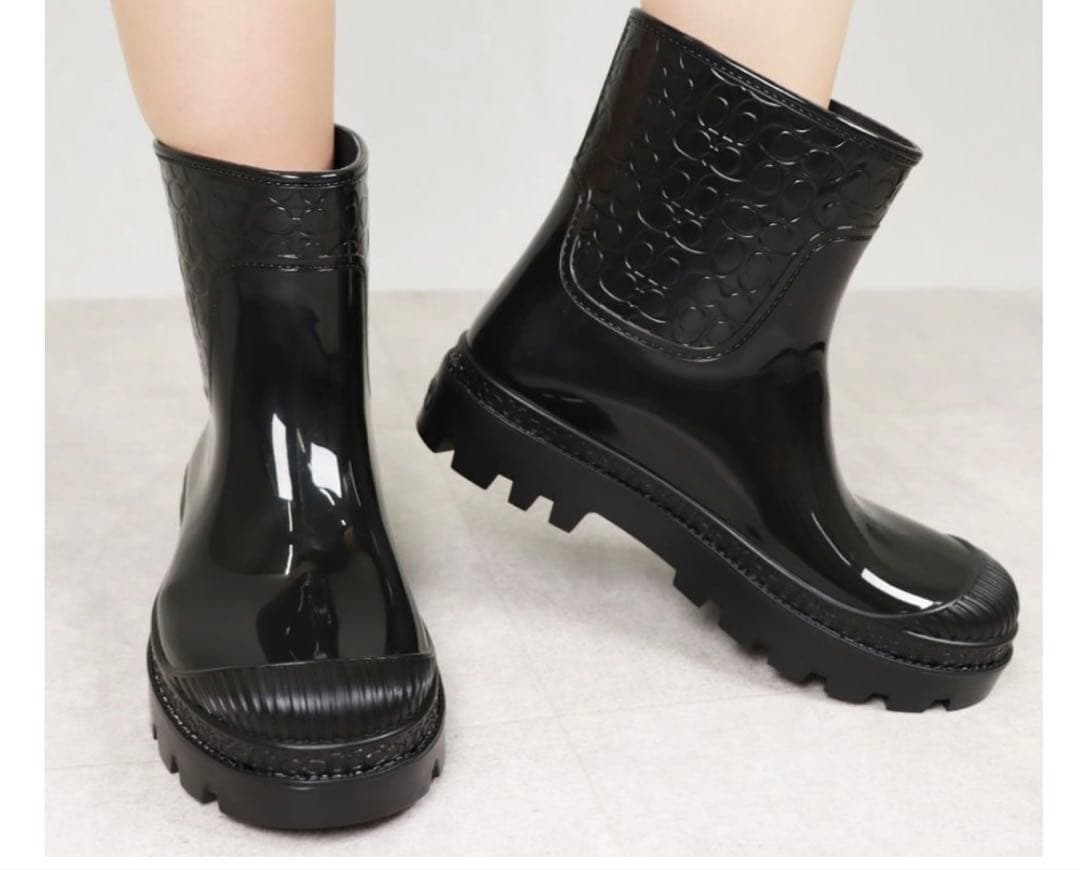 COACH ブラック レインブーツ　26cm 楽天市場】コーチ COACH レディースシューズ レインブーツ 長靴 ラバー