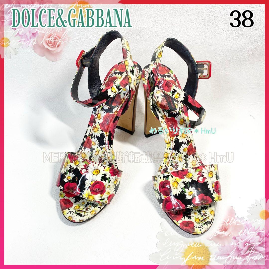 DOLCE&GABBANA 花柄　ハイヒール　サンダル　アンクルストラップ　38 Dolce&Gabbana 60mm Floral Satin Mule Sandals | Neiman Marcus