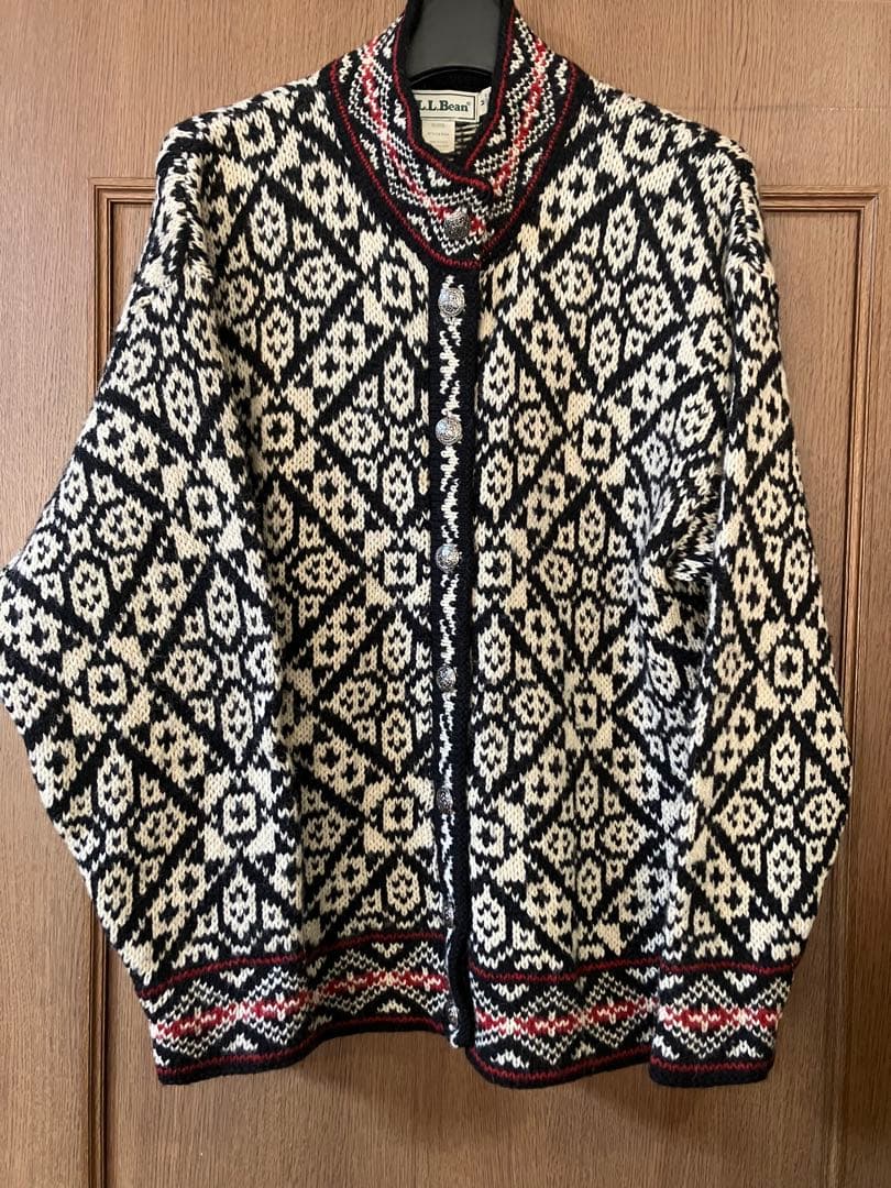 二宮こずえさん着用！エルエルビーン チロルニットカーディン ノルディック 二宮こずえさん着用！エルエルビーン チロルニットカーディン