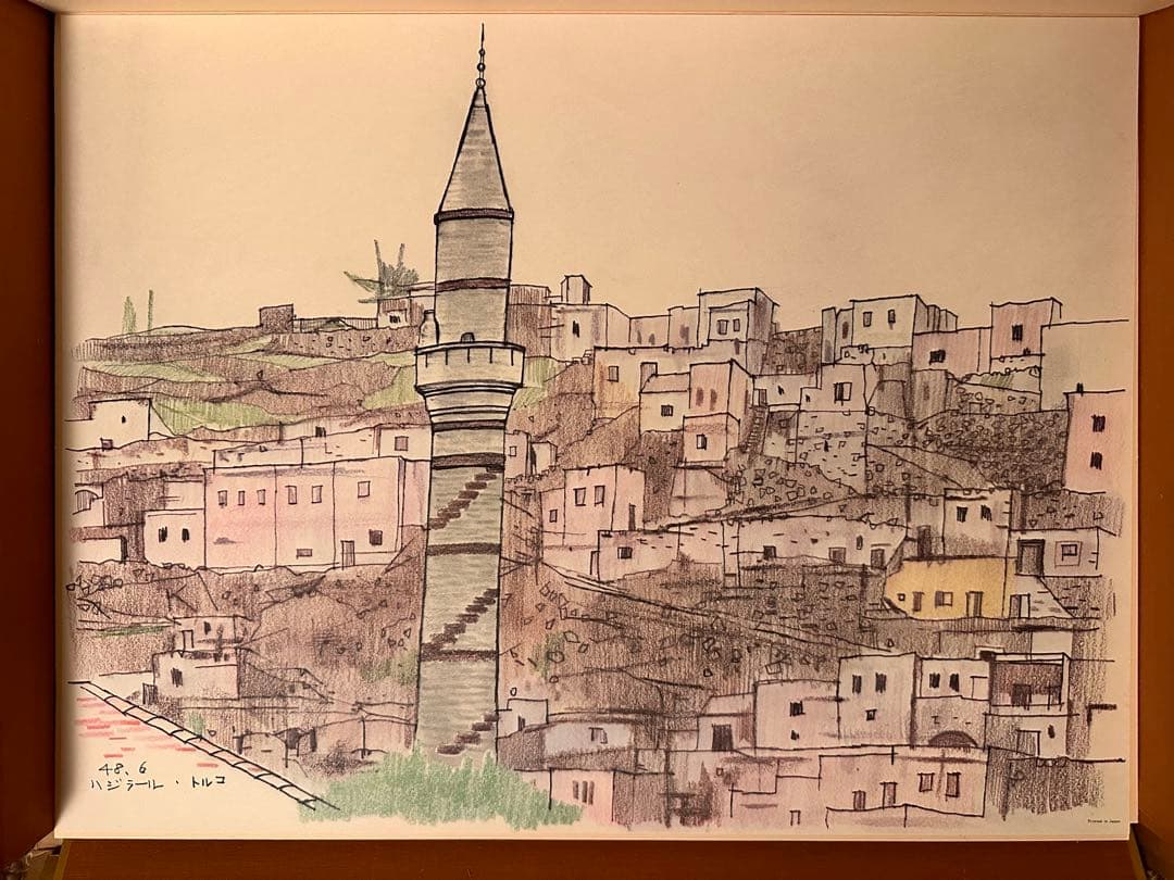 平山郁夫素描集 「わがシルクロード」 大型本 オフセット図版30点＋