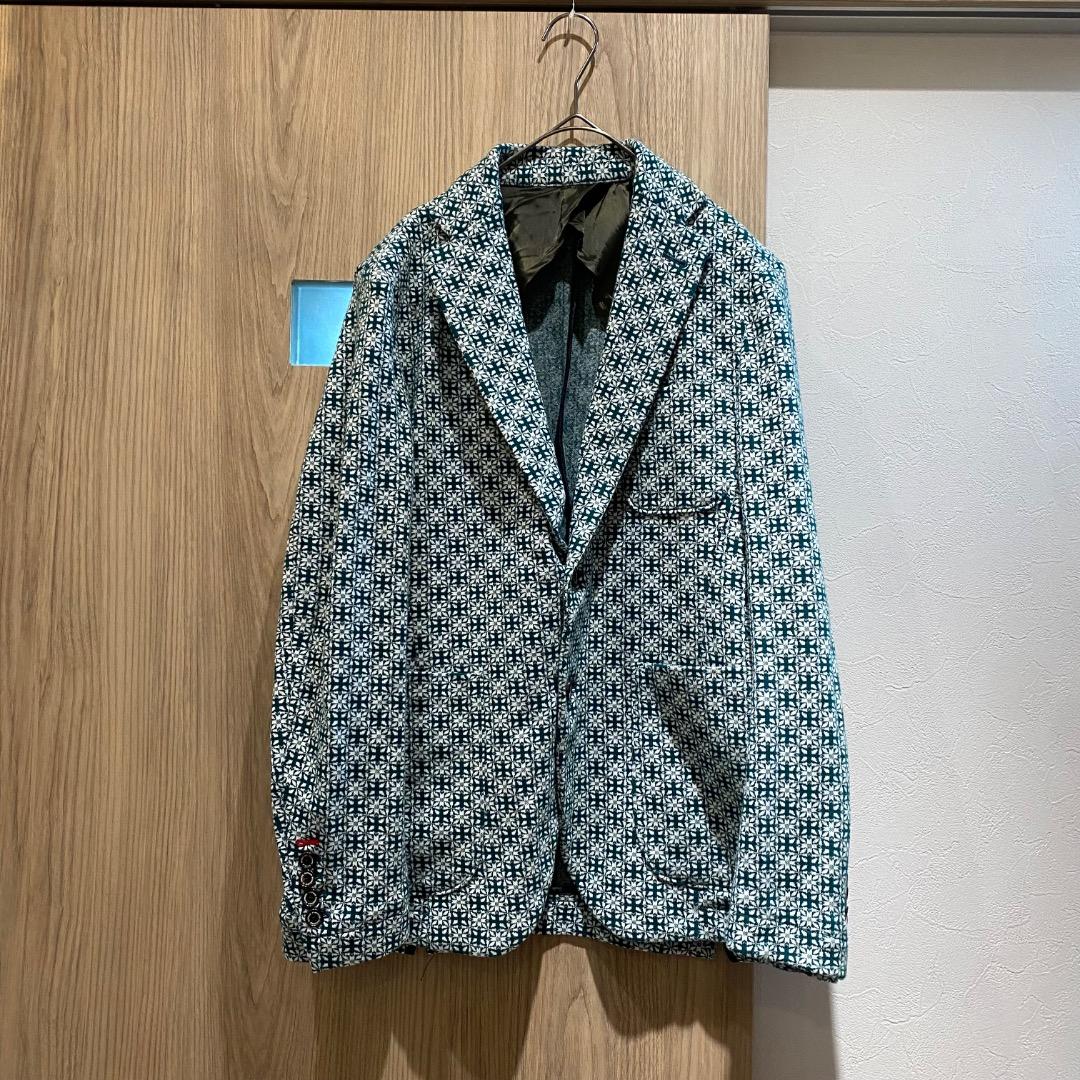 double standard 44 背抜き 幾何学柄 総柄テーラードジャケット - メルカリ