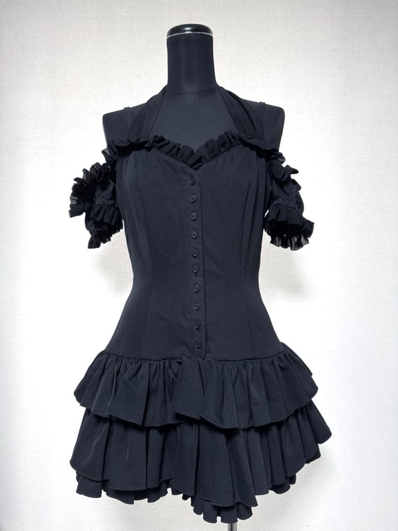 Na+H オフショルダー ブラックフリルミニワンピース 黒 ゴス ゴシック 楽天市場】ゴスロリ ゴシック ワンピース パーティー ドレス 上品