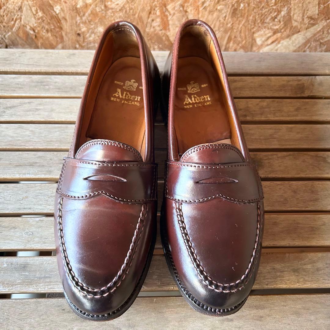 名作 Alden 14501 コードバン ローファー 7.5D 袋付き