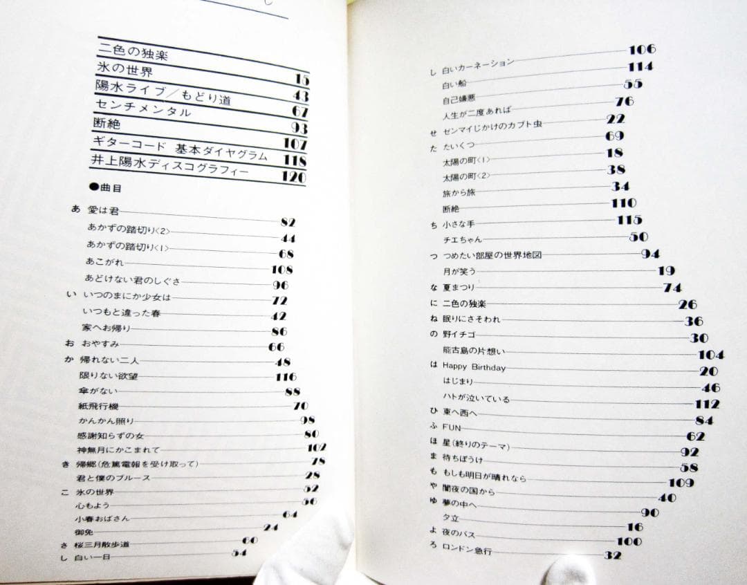 井上陽水 二色の独楽 井上陽水作品全集 ギター楽譜 初版 絶版希少